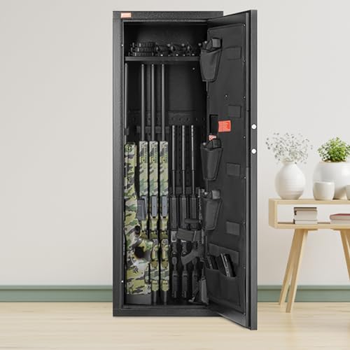 Gun Safe with Digital Keypad, Tall Rifle Storage Cabinet with Removable Shelf H5060