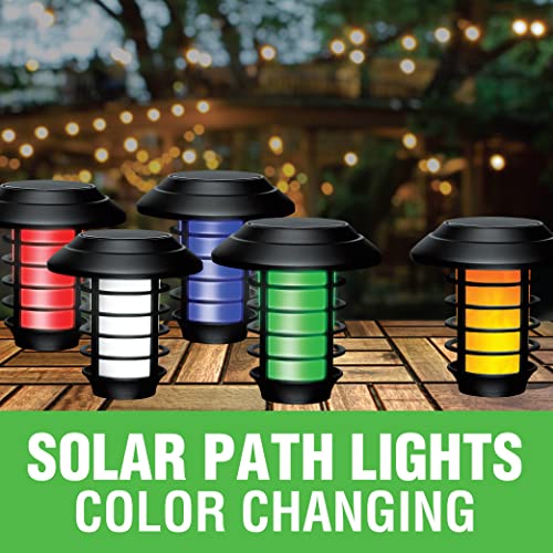 Solar Pathway Lights Color Changing LED Outdoor, IP67 Waterproof, 4 Pack C666950