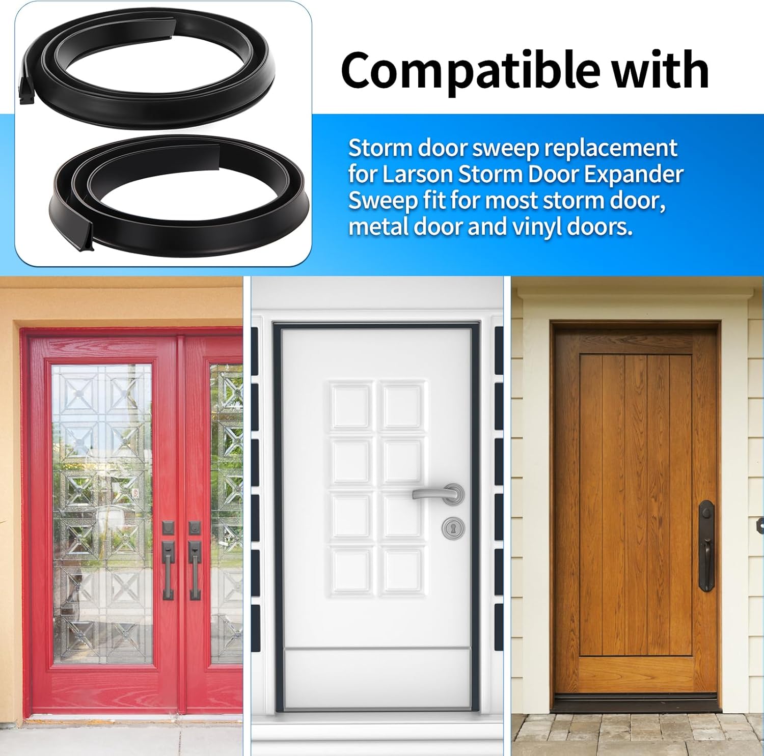 Door Sweep for Vinyl and Metal Storm Doors, 2-Piece Set R3740