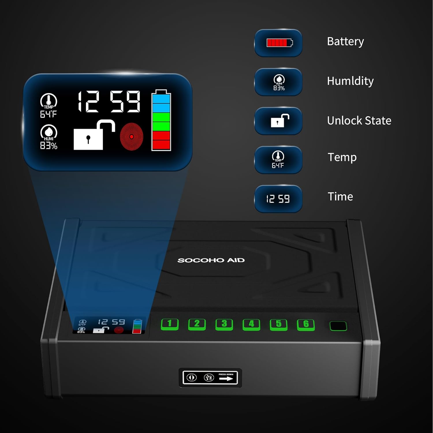 Biometric Fingerprint Gun Safe for Pistols, Quick Access Lock Box K2214