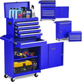 5-Drawers Tool Cabinets On Wheels, Rolling Tool Chest with Drawers, Craftsman Tool Box with Adjustable Shelf, Tool Storage Organizer for Warehouse, Garage, Workshop, Blue