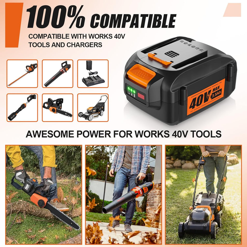 40V 3.5Ah Replacement Battery for 40V Cordless Tools G740040
