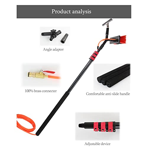 Water Fed Pole Window Cleaning Kit with Scrubber and Squeegee F44421