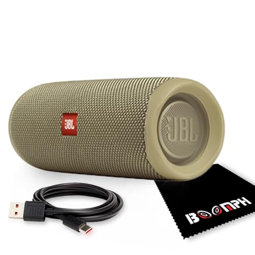 JBL Flip 5: Portable Wireless Bluetooth Speaker, IPX7 Waterproof - Gray - Boomph's Comprehensive Ultimate Performance Cloth Solution for Your On-The-Go Sound Experience