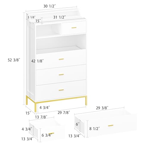 6 Drawer Dresser with LED Light for Bedroom L690018
