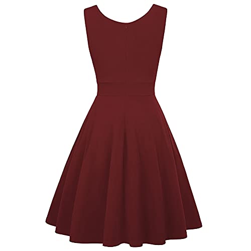 Vintage Sleeveless V-Neck Swing Dress B637988