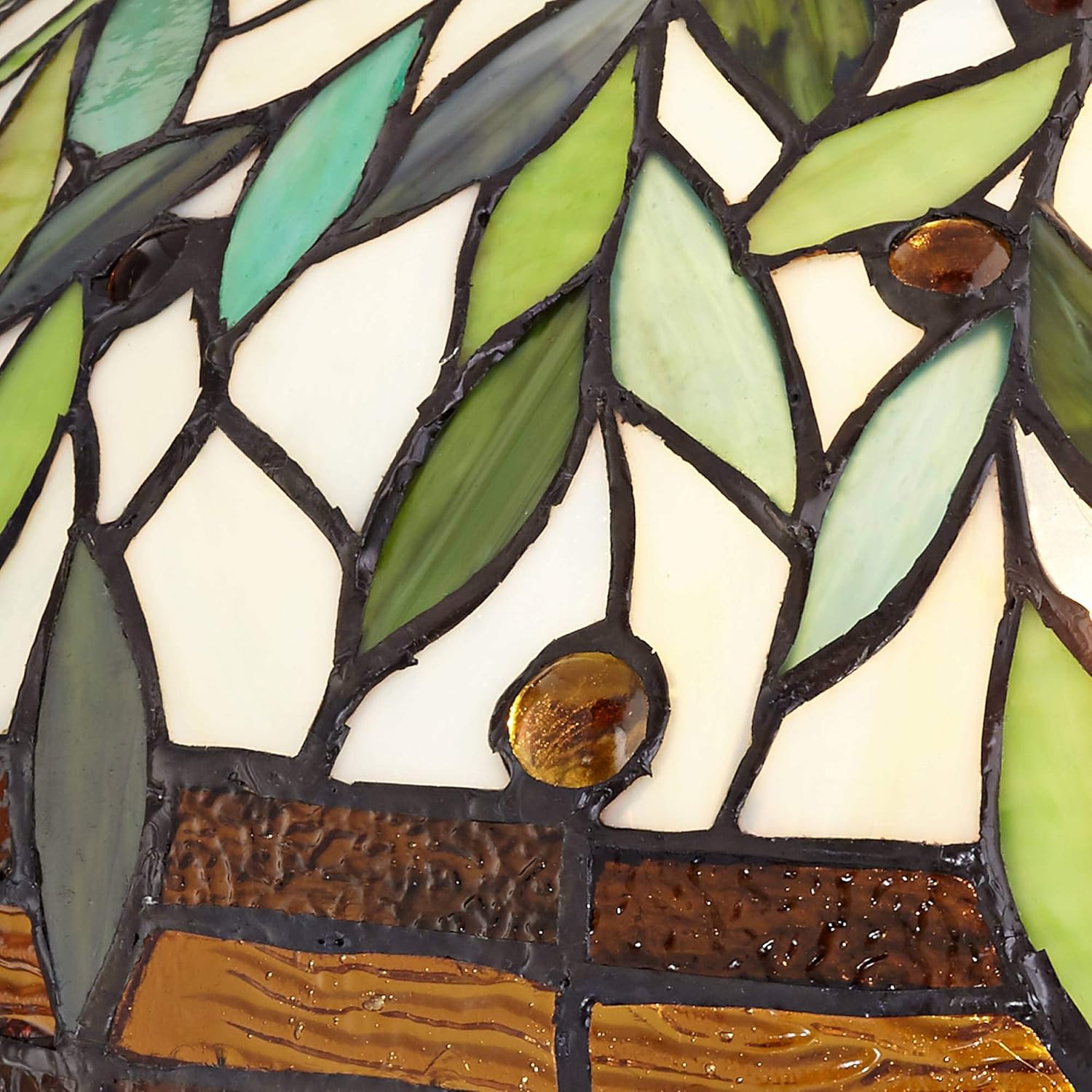 Tiffany Style Table Lamp with Stained Glass Shade and Dimmer X9842