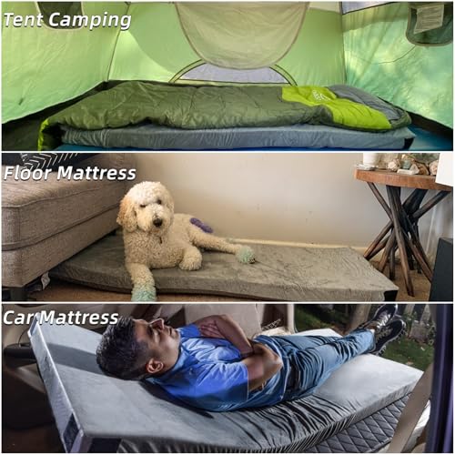 Memory Foam Camping Mattress with Waterproof Cover and Travel Bag L544399