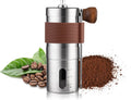 Ankrs Manual Coffee Grinder, Stainless Steel Manual Ceramic Burr Mini Coffee Bean Grinder, Portable Small Hand Coffee Grinder for Expressp, Chemex, Aeropress Grinder for Camp, Kitchen, Office-Brown