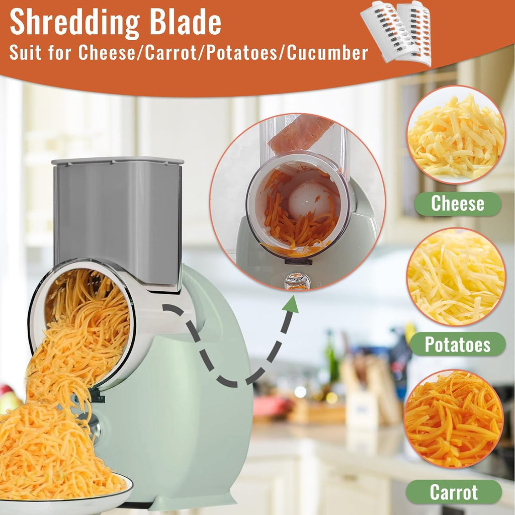Electric Cheese Grater with 3 Changeable Blades for Vegetables, Fruits and Nuts B812