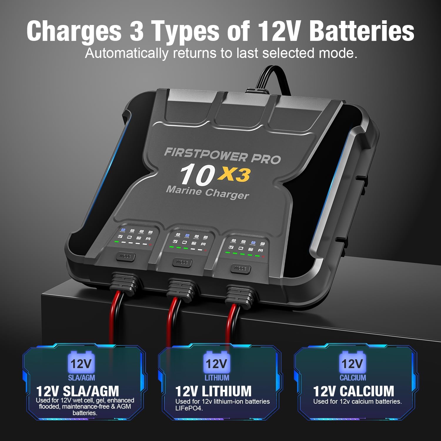 Marine Battery Charger 30A, 12V Waterproof Onboard Charger G29080