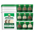 76 Serving Freeze Dried Meat & Rice Bucket | Premium Emergency Food Supply, Contains 1,044 g Protein | Non-GMO Survival Food 25 Year Shelf Life | Prepared Foods Survival Kits from Valley Food Storage