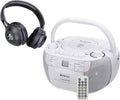 Retekess TR621 CD and Cassette Player Combo, Portable Boombox AM FM Radio, Tape Recording,Retekess TR104 FM Radio Headphones