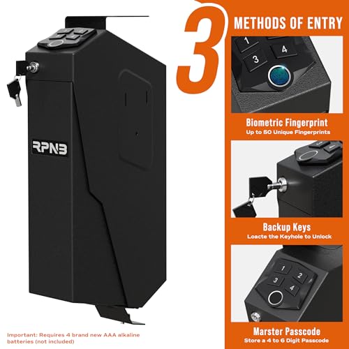 Mounted Gun Safe with Biometric Fingerprint or Keypad Lock H31167