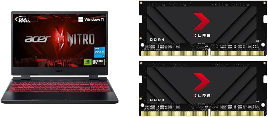 acer Nitro 5 AN515-58-525P Gaming Laptop |Core i5-12500H | NVIDIA GeForce RTX 3050 & PNY XLR8 Gaming 32GB (2x16GB) DDR4 DRAM 3200MHz (PC4-25600) CL20 1.2V Dual Channel Overclocked