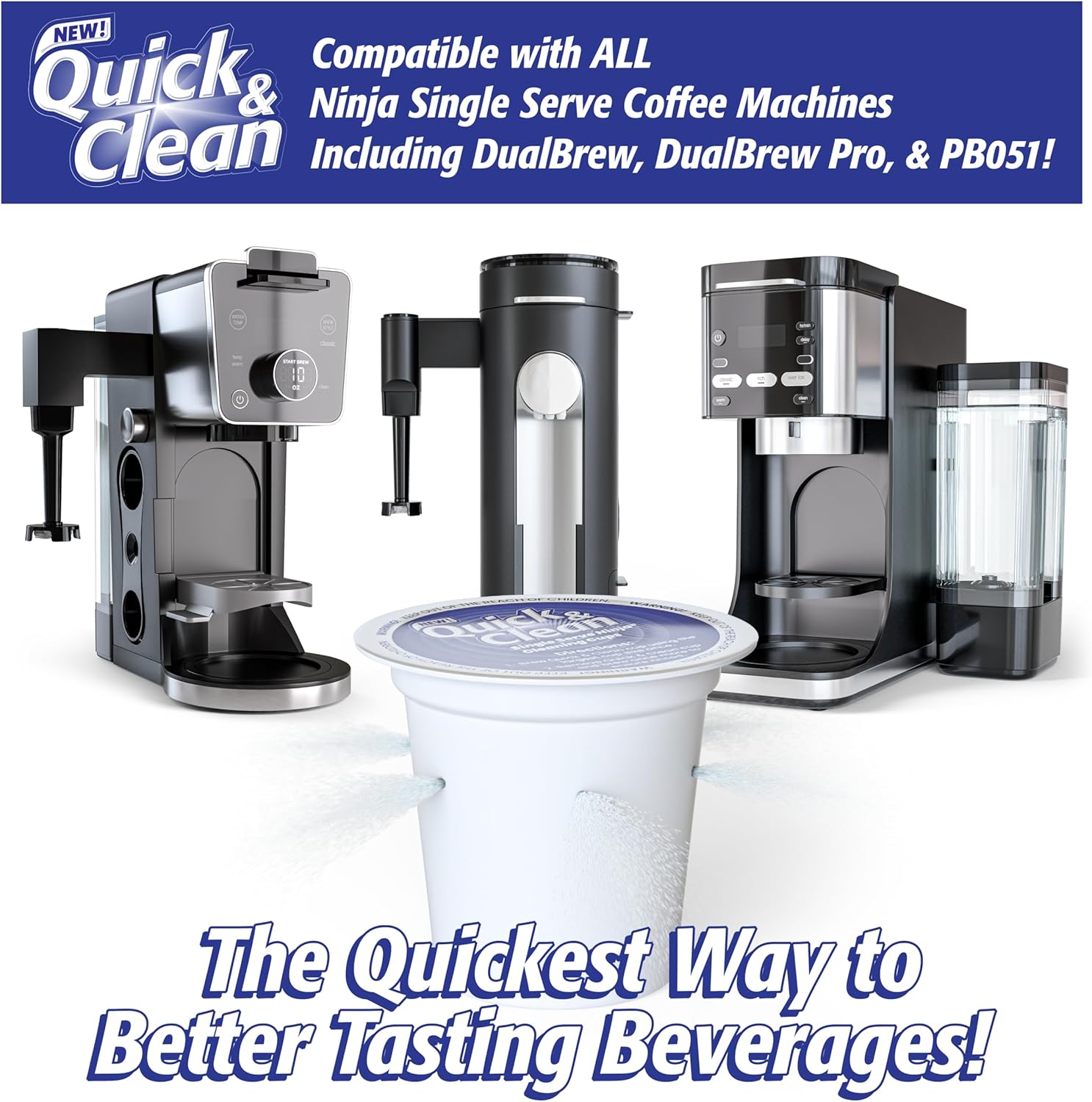 12-Pack Cleaning Pods for Single-Serve Coffee Machines, Removes Stains, Eco-Friendly V46412
