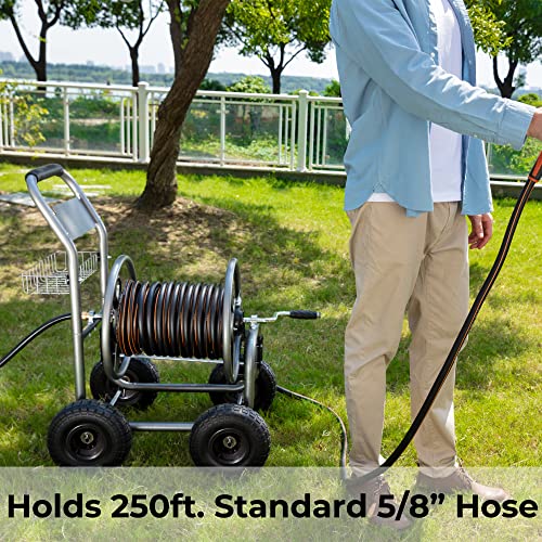 Hose Reel Cart with Wheels, Heavy Duty, 250-Feet Capacity Y8639