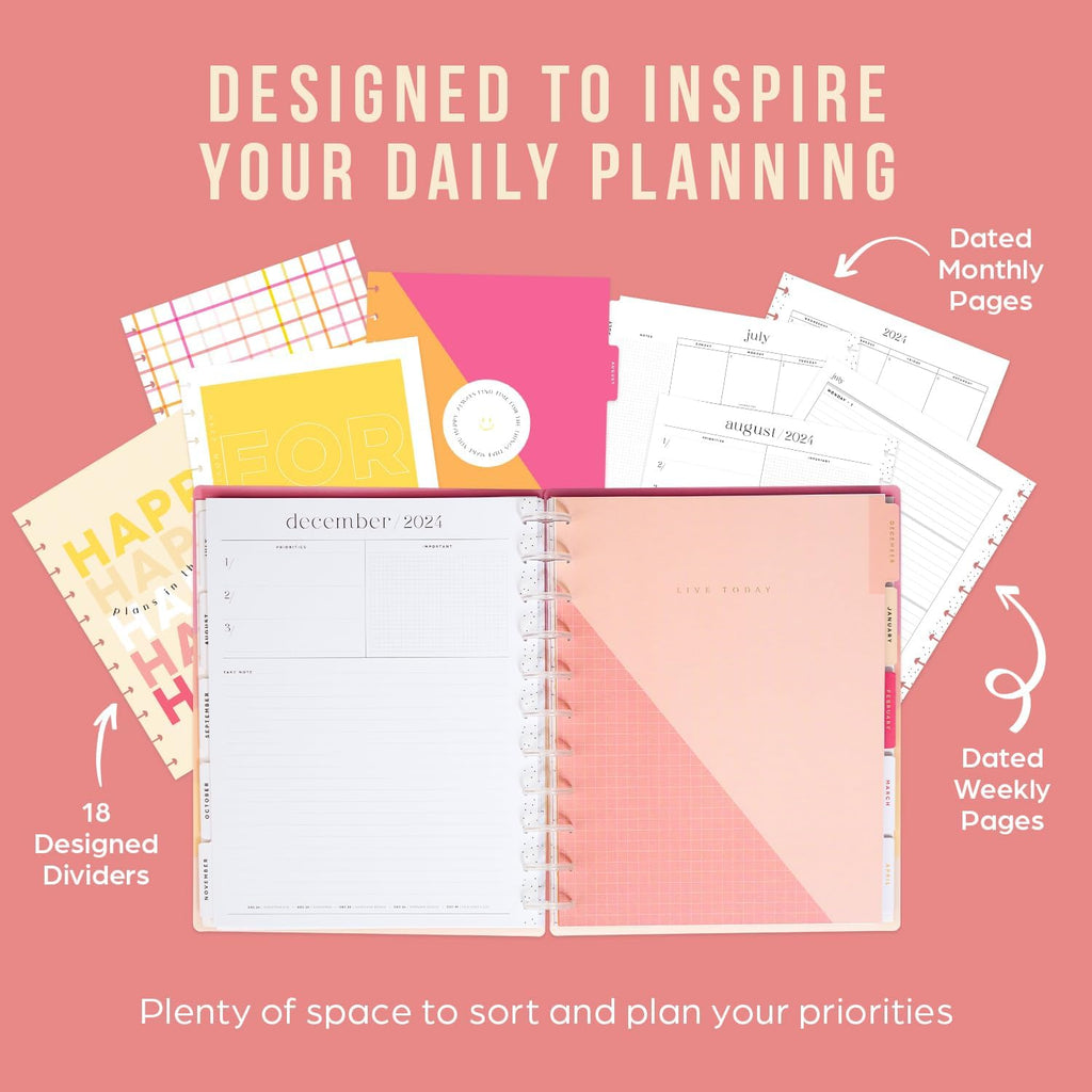 12-Month Academic Planner, July 2024–June 2025, Daily and Monthly, Big Size, Horizontal Layout, 72 Pages I29299