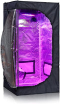 24''x24''x48'' Hydroponic 600D High Reflective Mylar Waterproof Oxford Cloth Indoor Grow Tent Dark Room w/Plastic Corner Floor Tray for Indoor Planting Growing (24''X24''X48'')