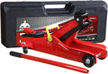 Jack Boss Hydraulic Floor Jack 2 Ton 4,400 Lbs Car Lift Portable Trolley Low Profile Jack for Cars Automotive Sedans, Plastic case, Red