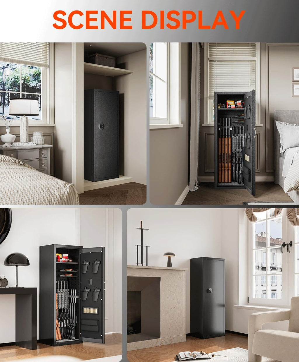 Large Gun Safe for Rifles and Pistols with Fingerprint Lock P557369
