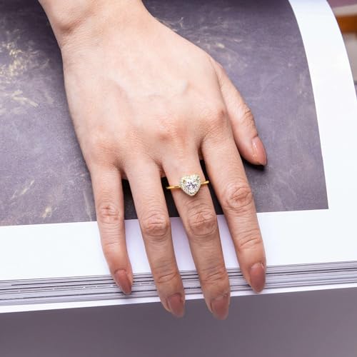Moissanite Heart-Shaped Promise Ring for Women R293