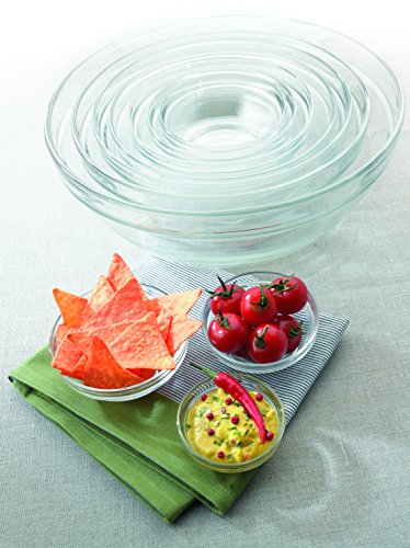 Stackable 9-Piece Glass Bowl Set, Clear F25155