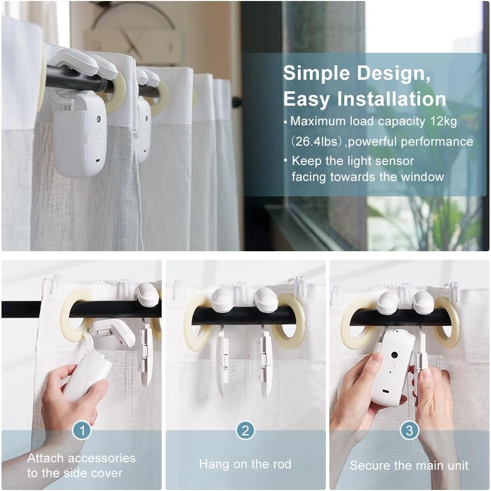 Automatic Curtain Opener with Remote, App and WiFi Control E135