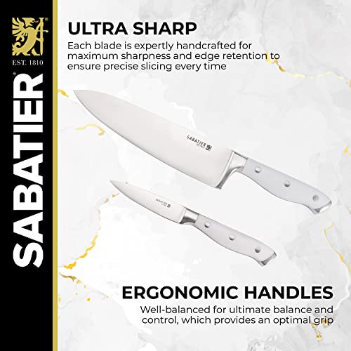 15-Piece Forged Knife Block Set with Built-in Sharpener, High-Carbon Stainless Steel P342