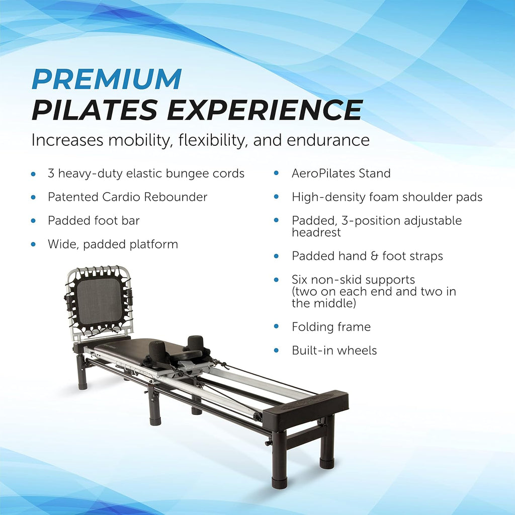 Pilates Reformer Machine for Home Gym with Cardio Rebounder, 300 lbs Capacity D47155