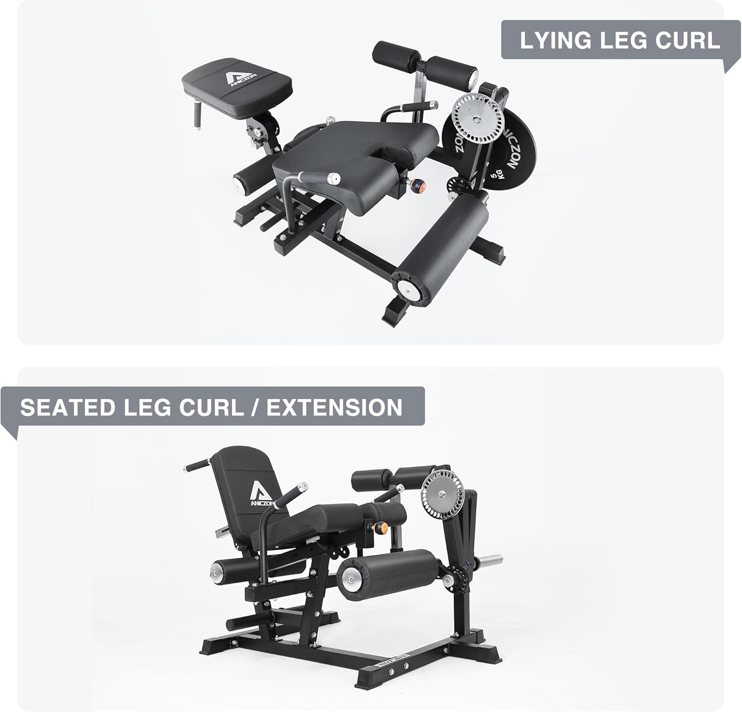 Leg Extension and Curl Machine with Adjustable Seat, Plate Loaded for Home Gym G3230