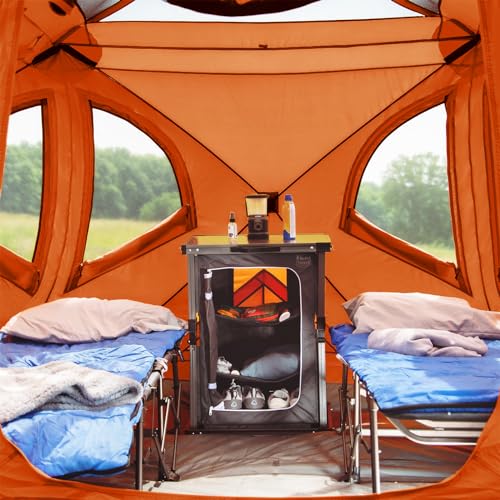 4 Person Instant Pop Up Cabin Tent, Weather Resistant Camping Hub Tent with Rain Fly and Carry Bag P83508