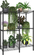 Xiofio 6-Tier Plant Stand for Indoor Outdoor,Multiple Flower Pot Holder Rack Metal Plant Stand,Adjustable Plant Stand Suitable for Bedroom Living Room Balcony Garden,Black