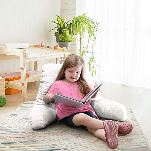 Reading Pillow for Bed, Shredded Memory Foam Back Support with Pockets U8285
