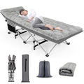 Nictemaw Folding Camping Cot for Adults, Max Load 900 LBS Heavy Duty Sleeping Cots with Cot Pad and Carry Bag, 1200D Double Layer Oxford Portable Outdoor Cots for Camp, Home, Office, Green