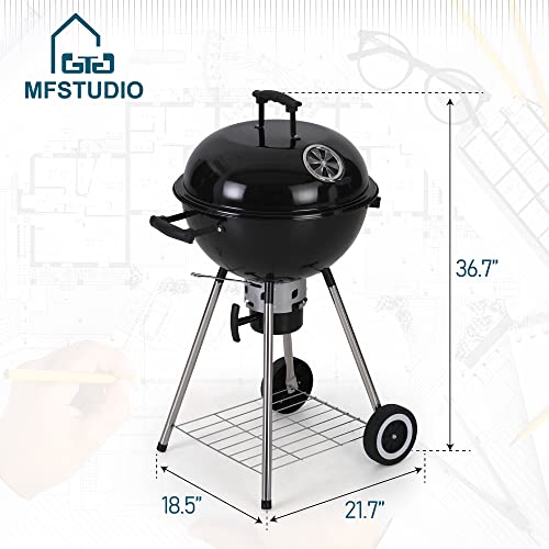 18" Kettle Charcoal Grill with Slide Out Ash Catcher, Outdoor BBQ X780