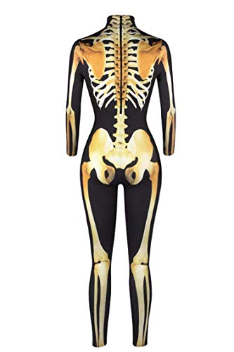 Women's Skeleton One-Piece Swimsuit Costume with Zip-Back Z324420