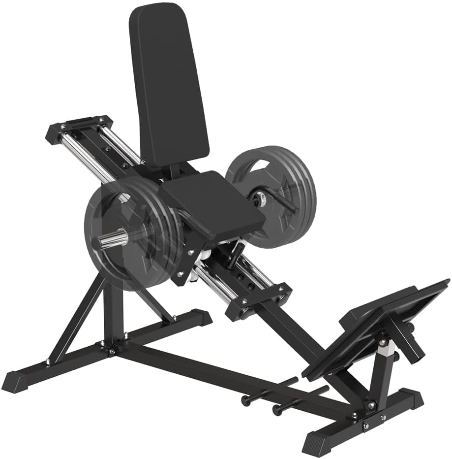 SPART Compact Leg Sled Machine with Calf Block, Plate-Loaded Compact Leg Press Machine with Band Pegs, 1000LBS Weight Capacity, Squat Machine for Quads, Calves, Hamstrings, Home Gym Leg Press Machine
