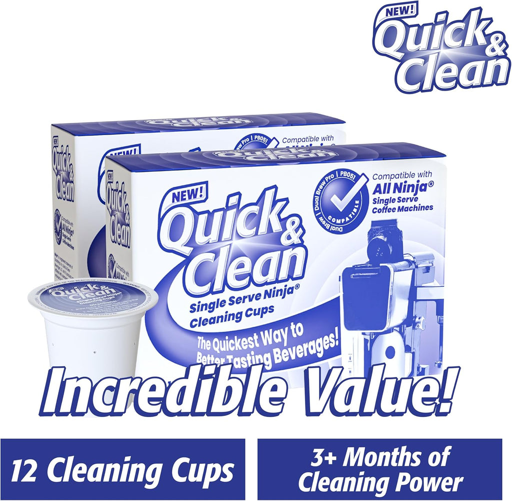 12-Pack Cleaning Pods for Single-Serve Coffee Machines, Removes Stains, Eco-Friendly V46412
