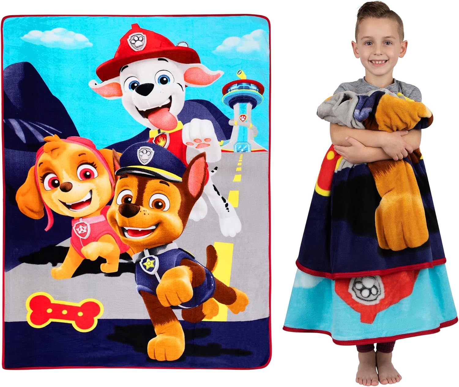 Franco Kids Bedding Super Soft Plush Micro Raschel Blanket, 62 in x 90 in, Paw Patrol