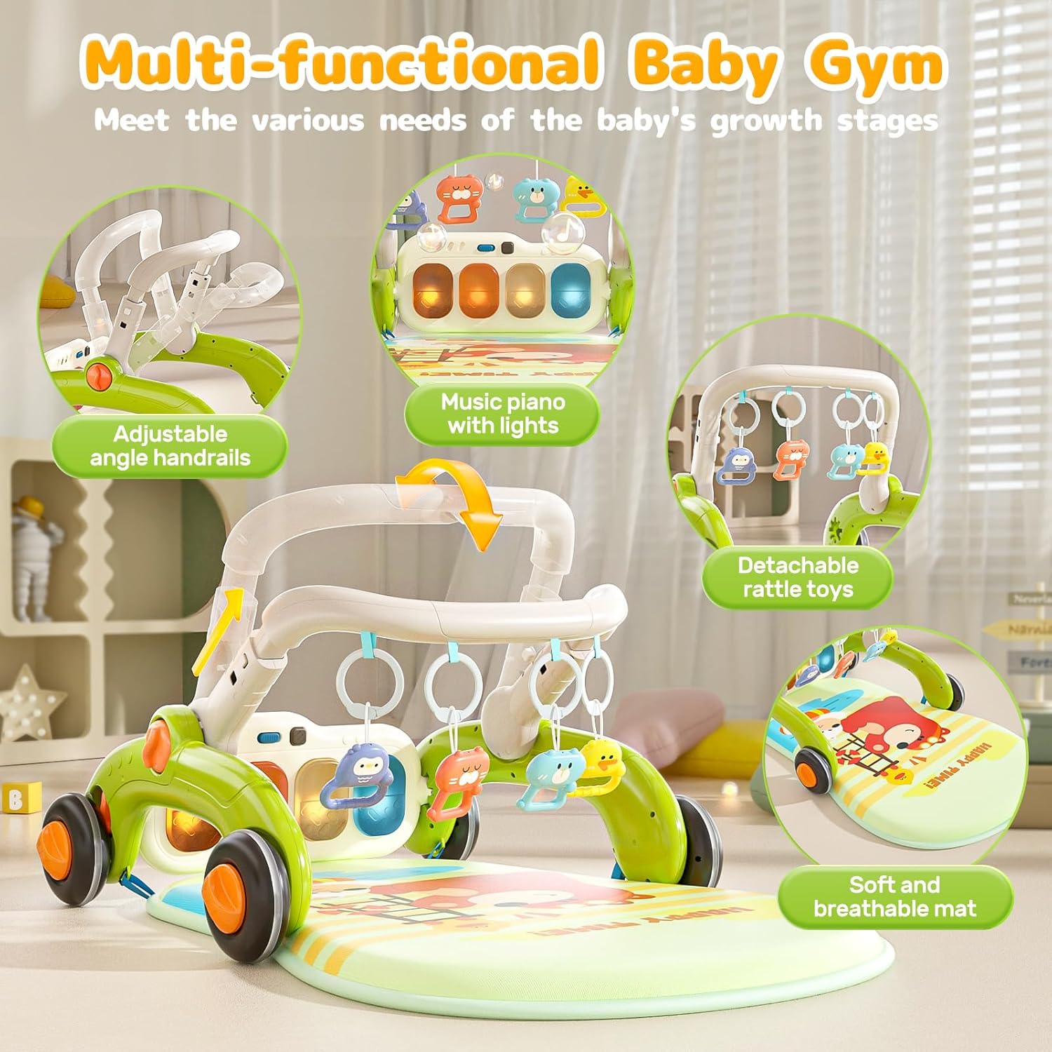 Baby Gym Play Mat with Piano and Musical Activity Center C858