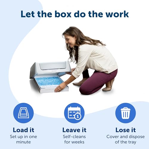 Self-Cleaning Cat Litterbox with Disposable Crystal Tray V42565