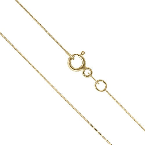 14K Solid Yellow Gold Box Chain Necklace 16"-24" I74555