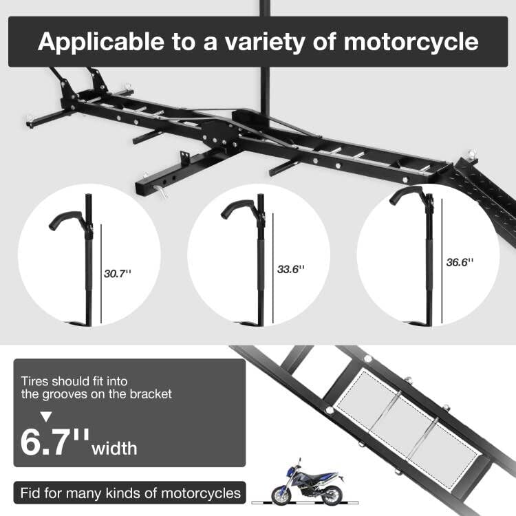 Motorcycle Hitch Carrier with Loading Ramp M6086
