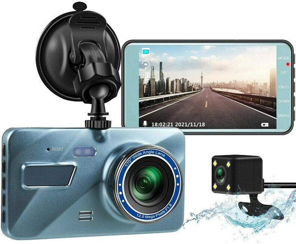 Dash Cam Front and Rear, 720P HD Dual Dash Cam Viedo Recorder with Night Vision,Car Camera with 4 inch LCD Display, WDR G-Sensor Parking Monitor Loop Recording Motion Detection