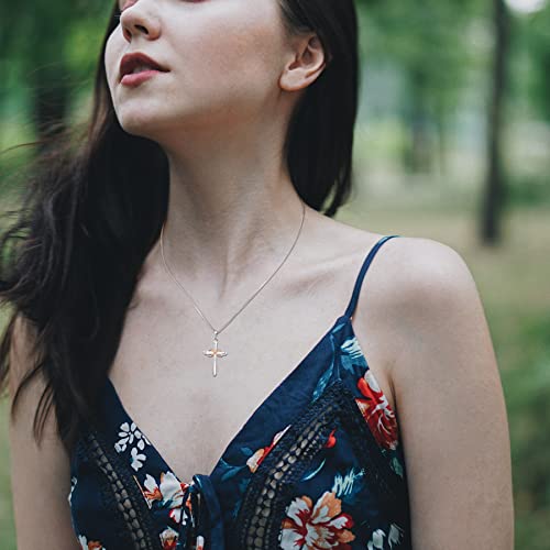 Cross Necklace for Women 925 Sterling Silver Pendant Q267