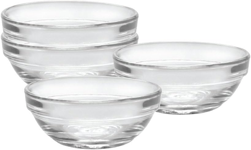 Duralex Made In France Lys 3-Inch Stackable Clear Bowl, Set of 4