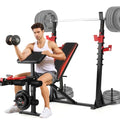 Aceshin Olympic Weight Bench, 900 LBS Adjustable Weight Bench and Squat Rack, Bench Press Set with Leg Extension, Preacher Curl Pad, Workout Bench for Home Gym