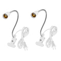 Aluminum Wire Neck Clip Light Socket,2-Pack Desk Clip Clamp Lamp Holder Adjustable Light Stand With Switch 6.8ft Cable E26/E27 Clip Lamp Clamp Light Socket Clamp Lamp Fixture for Aquarium Plant Grow