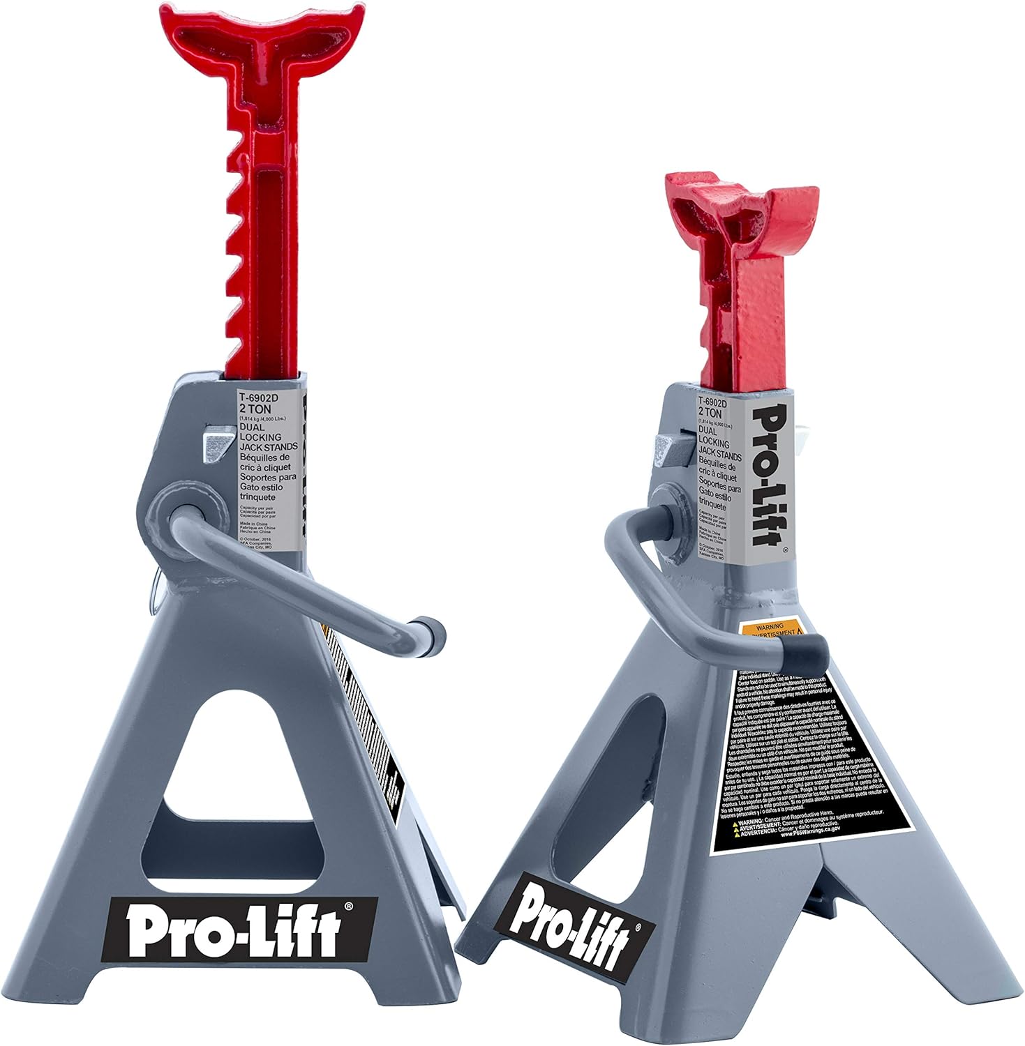 Double Pin Jack Stand - 2 Ton, 1 Pack, Gray Q50699
